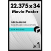 image:imageAmericanflat 24x30 Poster Frame  Slim Molding  Black  Polished plexiglass front hangs vertical or horizontal sawtooth hangers included secure turntab backingBlack