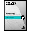 image:imageAmericanflat 24x30 Poster Frame  Slim Molding  Black  Polished plexiglass front hangs vertical or horizontal sawtooth hangers included secure turntab backingBlack