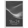 image:imageAmericanflat 24x30 Poster Frame  Slim Molding  Black  Polished plexiglass front hangs vertical or horizontal sawtooth hangers included secure turntab backingWhite
