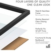 image:imageAmericanflat 24x30 Poster Frame  Slim Molding  Black  Polished plexiglass front hangs vertical or horizontal sawtooth hangers included secure turntab backingBlack