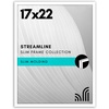 image:imageAmericanflat 24x30 Poster Frame  Slim Molding  Black  Polished plexiglass front hangs vertical or horizontal sawtooth hangers included secure turntab backingWhite