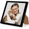 image:imageAmericanflat 24x30 Poster Frame  Slim Molding  Black  Polished plexiglass front hangs vertical or horizontal sawtooth hangers included secure turntab backingBlack