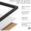 image:imageAmericanflat 24x30 Poster Frame  Slim Molding  Black  Polished plexiglass front hangs vertical or horizontal sawtooth hangers included secure turntab backingBlack