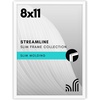 image:imageAmericanflat 24x30 Poster Frame  Slim Molding  Black  Polished plexiglass front hangs vertical or horizontal sawtooth hangers included secure turntab backingWhite