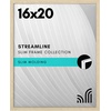 image:imageAmericanflat 24x30 Poster Frame  Slim Molding  Black  Polished plexiglass front hangs vertical or horizontal sawtooth hangers included secure turntab backingNatural Oak