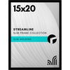 image:imageAmericanflat 24x30 Poster Frame  Slim Molding  Black  Polished plexiglass front hangs vertical or horizontal sawtooth hangers included secure turntab backingBlack