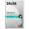 image:imageAmericanflat 24x30 Poster Frame  Slim Molding  Black  Polished plexiglass front hangs vertical or horizontal sawtooth hangers included secure turntab backingWhite