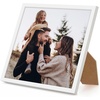 image:imageAmericanflat 24x30 Poster Frame  Slim Molding  Black  Polished plexiglass front hangs vertical or horizontal sawtooth hangers included secure turntab backingWhite