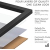 image:imageAmericanflat 24x30 Poster Frame  Slim Molding  Black  Polished plexiglass front hangs vertical or horizontal sawtooth hangers included secure turntab backingBlack