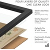 image:imageAmericanflat 24x30 Poster Frame  Slim Molding  Black  Polished plexiglass front hangs vertical or horizontal sawtooth hangers included secure turntab backingBlack