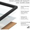 image:imageAmericanflat 24x30 Poster Frame  Slim Molding  Black  Polished plexiglass front hangs vertical or horizontal sawtooth hangers included secure turntab backingBlack