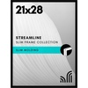 image:imageAmericanflat 24x30 Poster Frame  Slim Molding  Black  Polished plexiglass front hangs vertical or horizontal sawtooth hangers included secure turntab backingBlack