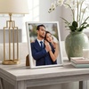 image:imageAmericanflat 24x30 Poster Frame  Slim Molding  Black  Polished plexiglass front hangs vertical or horizontal sawtooth hangers included secure turntab backingWhite