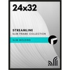 image:imageAmericanflat 24x30 Poster Frame  Slim Molding  Black  Polished plexiglass front hangs vertical or horizontal sawtooth hangers included secure turntab backingBlack