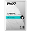 image:imageAmericanflat 24x30 Poster Frame  Slim Molding  Black  Polished plexiglass front hangs vertical or horizontal sawtooth hangers included secure turntab backingWhite