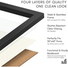 image:imageAmericanflat 24x30 Poster Frame  Slim Molding  Black  Polished plexiglass front hangs vertical or horizontal sawtooth hangers included secure turntab backingBlack