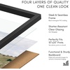 image:imageAmericanflat 24x30 Poster Frame  Slim Molding  Black  Polished plexiglass front hangs vertical or horizontal sawtooth hangers included secure turntab backingBlack