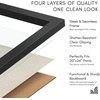 image:imageAmericanflat 24x30 Poster Frame  Slim Molding  Black  Polished plexiglass front hangs vertical or horizontal sawtooth hangers included secure turntab backingBlack