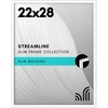 image:imageAmericanflat 24x30 Poster Frame  Slim Molding  Black  Polished plexiglass front hangs vertical or horizontal sawtooth hangers included secure turntab backingWhite