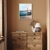 image:imageAmericanflat 24x30 Poster Frame  Slim Molding  Black  Polished plexiglass front hangs vertical or horizontal sawtooth hangers included secure turntab backingNatural Oak