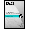 image:imageAmericanflat 24x30 Poster Frame  Slim Molding  Black  Polished plexiglass front hangs vertical or horizontal sawtooth hangers included secure turntab backingBlack