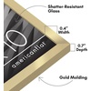 image:imageAmericanflat 24x30 Poster Frame  Slim Molding  Black  Polished plexiglass front hangs vertical or horizontal sawtooth hangers included secure turntab backingGold