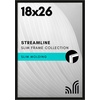 image:imageAmericanflat 24x30 Poster Frame  Slim Molding  Black  Polished plexiglass front hangs vertical or horizontal sawtooth hangers included secure turntab backingBlack