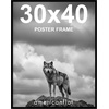 image:imageAmericanflat 24x30 Poster Frame  Slim Molding  Black  Polished plexiglass front hangs vertical or horizontal sawtooth hangers included secure turntab backingBlack