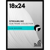 image:imageAmericanflat 24x30 Poster Frame  Slim Molding  Black  Polished plexiglass front hangs vertical or horizontal sawtooth hangers included secure turntab backingBlack