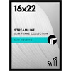 image:imageAmericanflat 24x30 Poster Frame  Slim Molding  Black  Polished plexiglass front hangs vertical or horizontal sawtooth hangers included secure turntab backingBlack