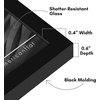 image:imageAmericanflat 24x30 Poster Frame  Slim Molding  Black  Polished plexiglass front hangs vertical or horizontal sawtooth hangers included secure turntab backingBlack