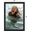 image:imageAmericanflat 24x30 Poster Frame  Slim Molding  Black  Polished plexiglass front hangs vertical or horizontal sawtooth hangers included secure turntab backingBlack