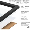 image:imageAmericanflat 24x30 Poster Frame  Slim Molding  Black  Polished plexiglass front hangs vertical or horizontal sawtooth hangers included secure turntab backingBlack