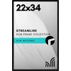 image:imageAmericanflat 24x30 Poster Frame  Slim Molding  Black  Polished plexiglass front hangs vertical or horizontal sawtooth hangers included secure turntab backingBlack