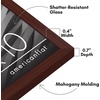 image:imageAmericanflat 24x30 Poster Frame  Slim Molding  Black  Polished plexiglass front hangs vertical or horizontal sawtooth hangers included secure turntab backingMahogany