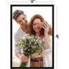 image:imageAmericanflat 24x30 Poster Frame  Slim Molding  Black  Polished plexiglass front hangs vertical or horizontal sawtooth hangers included secure turntab backingBlack