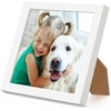 image:imageAmericanflat 24x30 Poster Frame  Slim Molding  Black  Polished plexiglass front hangs vertical or horizontal sawtooth hangers included secure turntab backingWhite