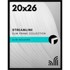 image:imageAmericanflat 24x30 Poster Frame  Slim Molding  Black  Polished plexiglass front hangs vertical or horizontal sawtooth hangers included secure turntab backingBlack