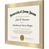 image:imageAmericanflat 85x11 Diploma Frame with ShatterResistant Glass  Document Frames with Engineered Wood  Legacy Collection  Certificate Frame for Tabletop and Wall Display  Walnut  Shatterresistant glass wall or tabletop display with included easel sawtooth hangers includedGold