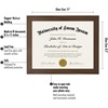 image:imageAmericanflat 85x11 Diploma Frame with ShatterResistant Glass  Document Frames with Engineered Wood  Legacy Collection  Certificate Frame for Tabletop and Wall Display  Walnut  Shatterresistant glass wall or tabletop display with included easel sawtooth hangers includedWalnut