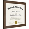 image:imageAmericanflat 85x11 Diploma Frame with ShatterResistant Glass  Document Frames with Engineered Wood  Legacy Collection  Certificate Frame for Tabletop and Wall Display  Walnut  Shatterresistant glass wall or tabletop display with included easel sawtooth hangers includedWalnut