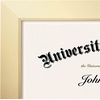 image:imageAmericanflat 85x11 Diploma Frame with ShatterResistant Glass  Document Frames with Engineered Wood  Legacy Collection  Certificate Frame for Tabletop and Wall Display  Walnut  Shatterresistant glass wall or tabletop display with included easel sawtooth hangers includedGold