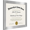 image:imageAmericanflat 85x11 Diploma Frame with ShatterResistant Glass  Document Frames with Engineered Wood  Legacy Collection  Certificate Frame for Tabletop and Wall Display  Walnut  Shatterresistant glass wall or tabletop display with included easel sawtooth hangers includedSilver