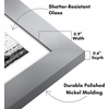 image:imageAmericanflat 9x12 Picture Frame with ShatterResistant Glass  Use as 6x8 Frame with Mat or Display 9x12 Photo Without Mat  Signature Collection  Picture Frames for Tabletop and Wall Display  Black  Shatterresistant glass wall or tabletop display with included easel sawtooth hangers included use with or without matSilver