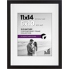 image:imageAmericanflat 9x12 Picture Frame with ShatterResistant Glass  Use as 6x8 Frame with Mat or Display 9x12 Photo Without Mat  Signature Collection  Picture Frames for Tabletop and Wall Display  Black  Shatterresistant glass wall or tabletop display with included easel sawtooth hangers included use with or without matBlack