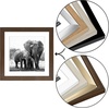 image:imageAmericanflat 9x12 Picture Frame with ShatterResistant Glass  Use as 6x8 Frame with Mat or Display 9x12 Photo Without Mat  Signature Collection  Picture Frames for Tabletop and Wall Display  Black  Shatterresistant glass wall or tabletop display with included easel sawtooth hangers included use with or without matWalnut