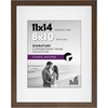 image:imageAmericanflat 9x12 Picture Frame with ShatterResistant Glass  Use as 6x8 Frame with Mat or Display 9x12 Photo Without Mat  Signature Collection  Picture Frames for Tabletop and Wall Display  Black  Shatterresistant glass wall or tabletop display with included easel sawtooth hangers included use with or without matWalnut
