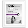 image:imageAmericanflat 9x12 Picture Frame with ShatterResistant Glass  Use as 6x8 Frame with Mat or Display 9x12 Photo Without Mat  Signature Collection  Picture Frames for Tabletop and Wall Display  Black  Shatterresistant glass wall or tabletop display with included easel sawtooth hangers included use with or without matWhite