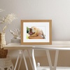 image:imageAmericanflat 9x12 Picture Frame with ShatterResistant Glass  Use as 6x8 Frame with Mat or Display 9x12 Photo Without Mat  Signature Collection  Picture Frames for Tabletop and Wall Display  Black  Shatterresistant glass wall or tabletop display with included easel sawtooth hangers included use with or without matDark Oak