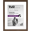 image:imageAmericanflat 9x12 Picture Frame with ShatterResistant Glass  Use as 6x8 Frame with Mat or Display 9x12 Photo Without Mat  Signature Collection  Picture Frames for Tabletop and Wall Display  Black  Shatterresistant glass wall or tabletop display with included easel sawtooth hangers included use with or without matWalnut